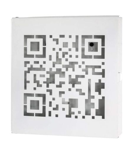 Boîte à Clés Métal QR Code 24cm Blanc