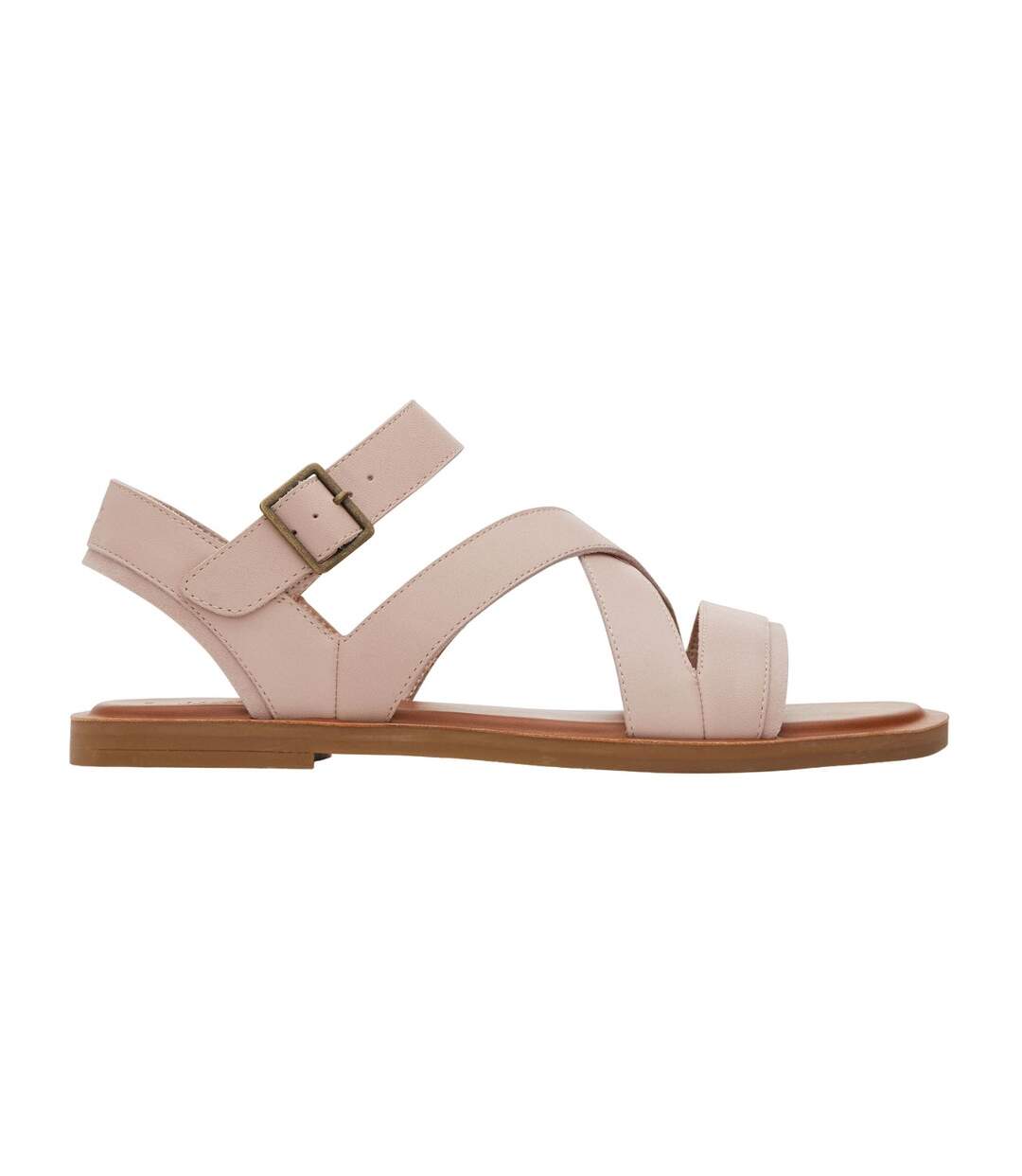 Womens/ladies Sloane Leather Sandals Pink Toms-3