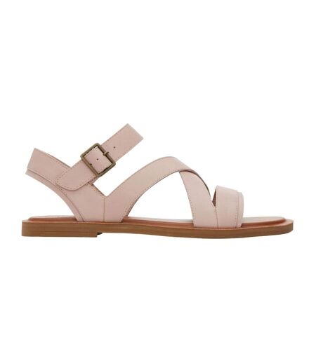 Womens/ladies sloane leather sandals pink Toms