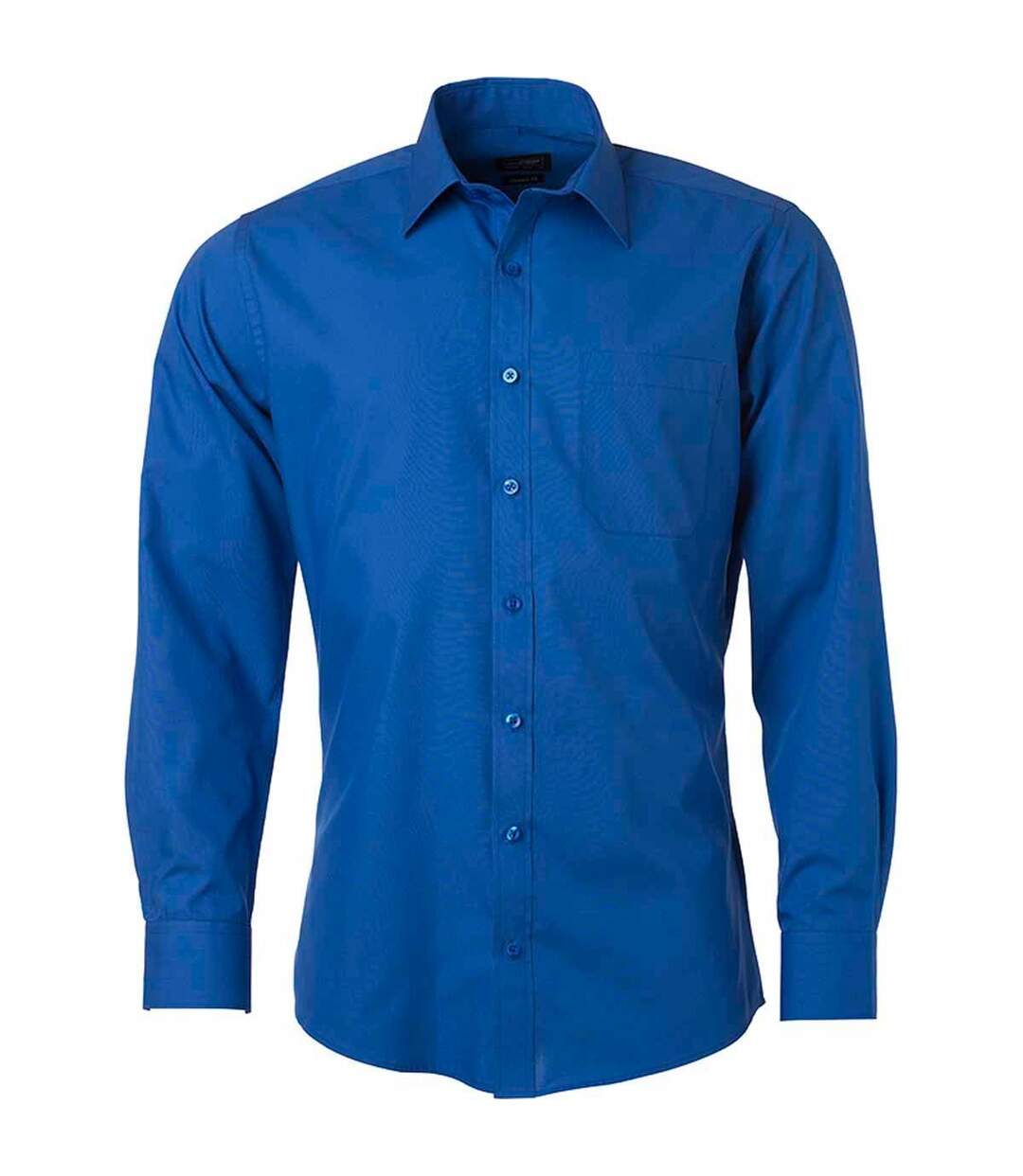 chemise popeline manches longues - JN678 - homme - bleu royal-1