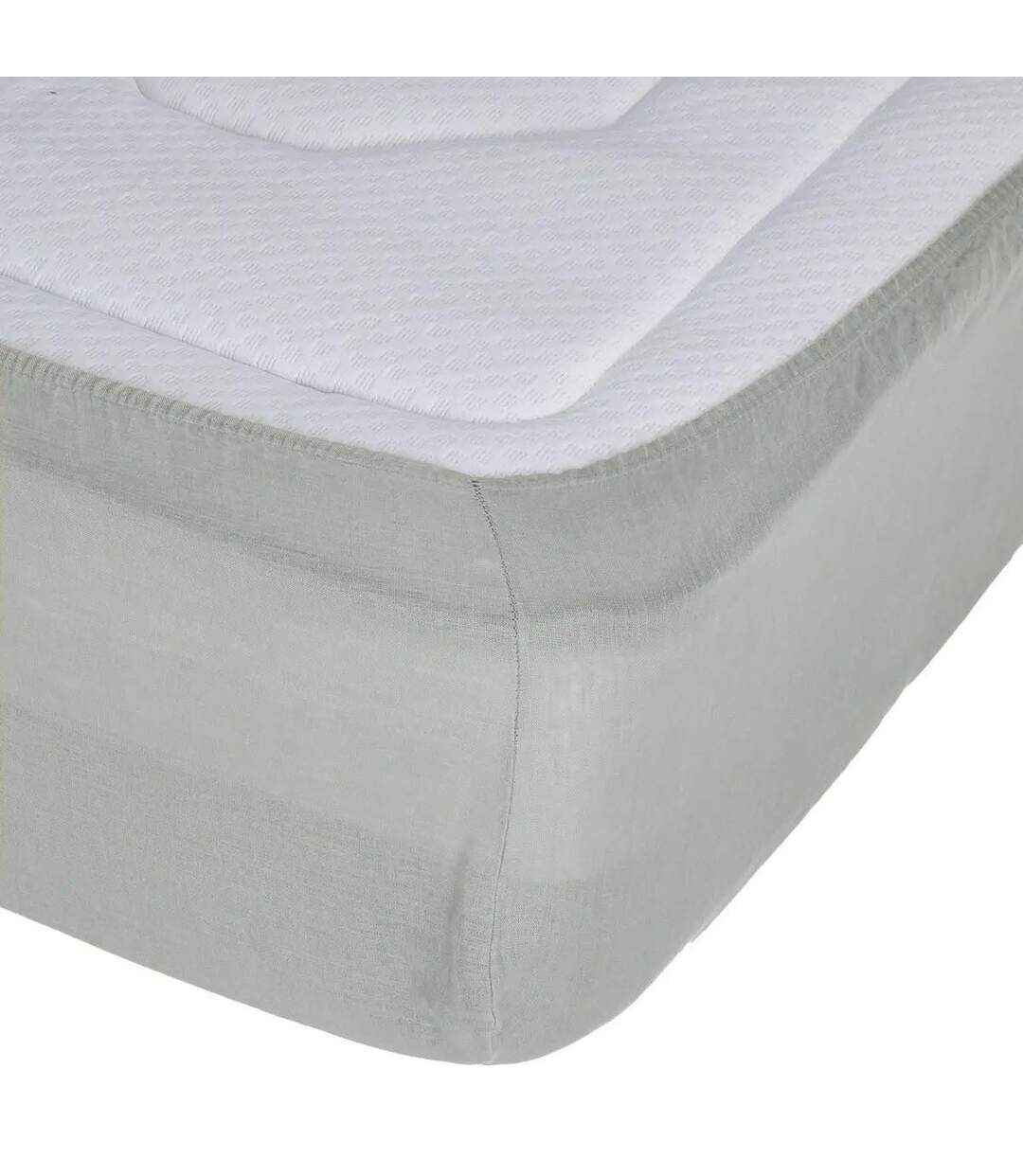 Drap Housse en Lin Adorable 160x200cm Vert Céladon-2