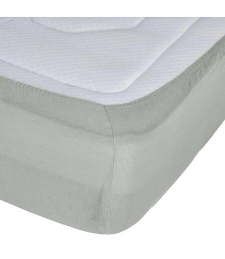 Drap Housse en Lin Adorable 160x200cm Vert Céladon