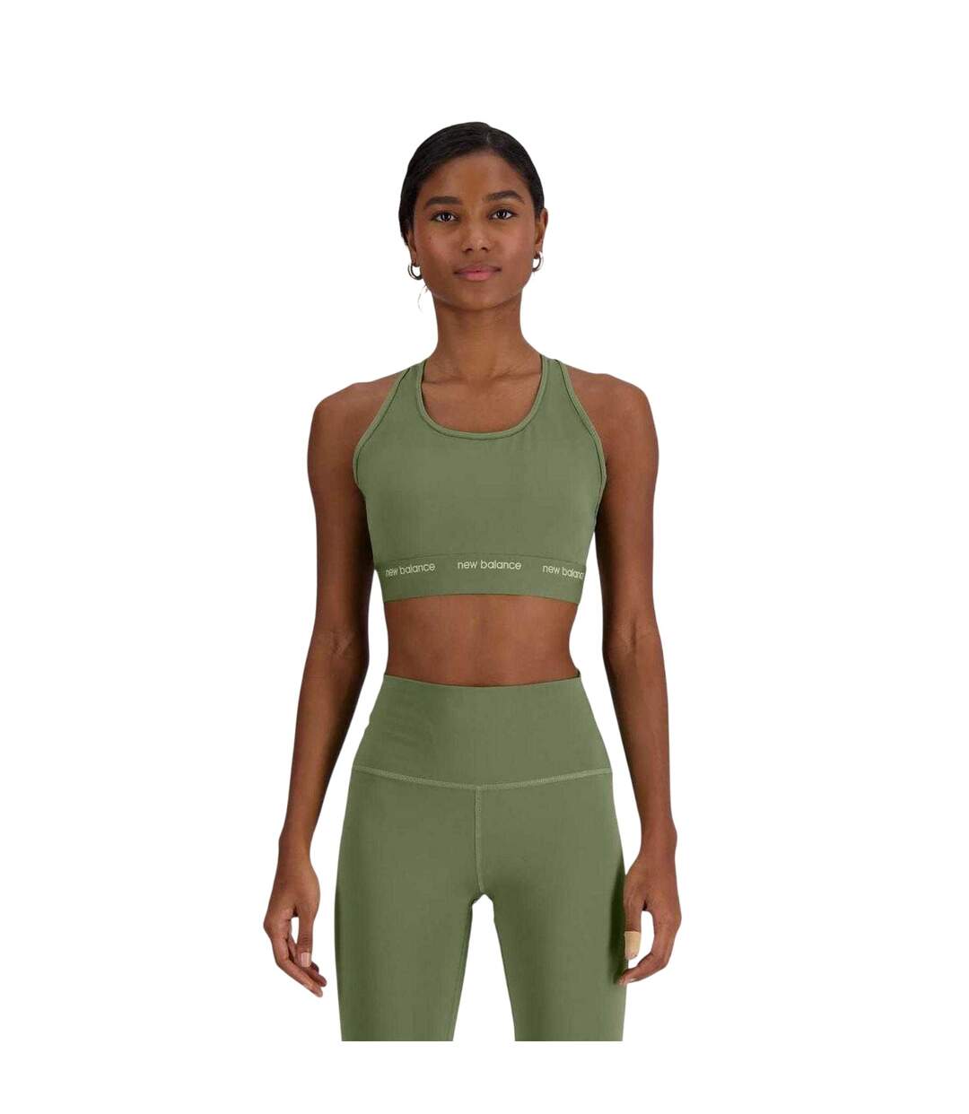 Brassière De Sport Femme Kaki New Balance-1
