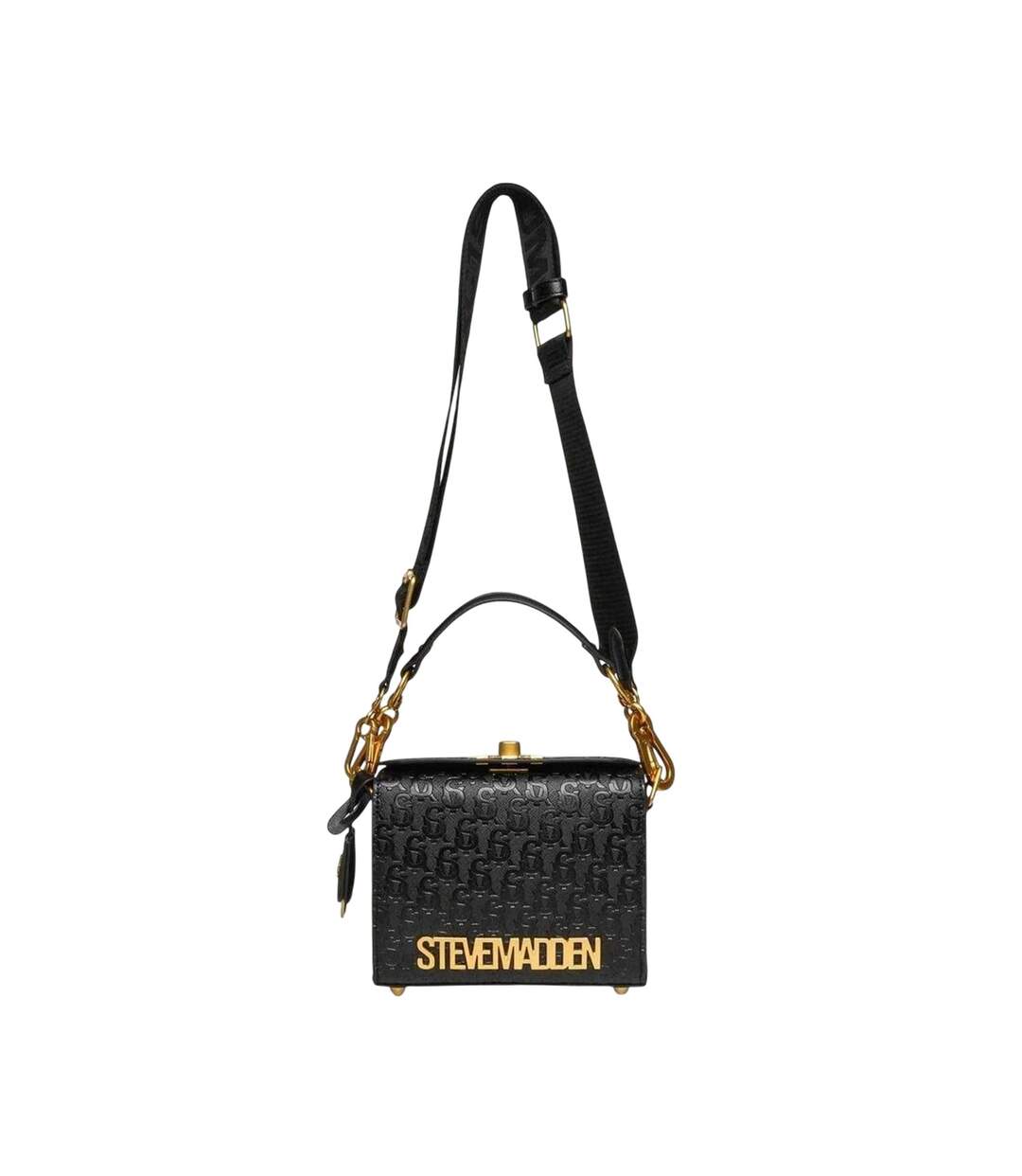 Bnoya Monogram Crossbody Bag One Size Black Gold Print Steve Madden-1