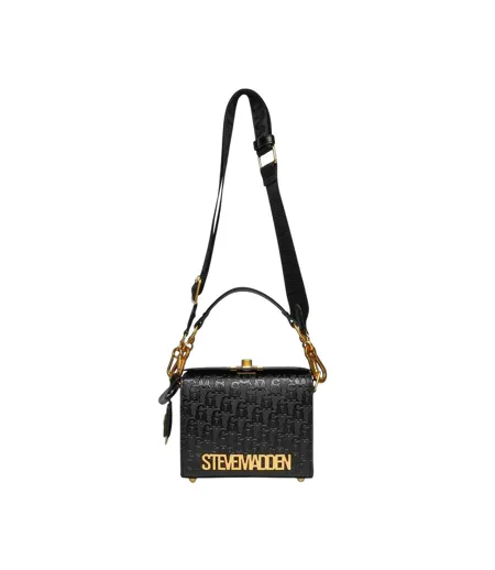 Bnoya Monogram Crossbody Bag One Size Black Gold Print Steve Madden