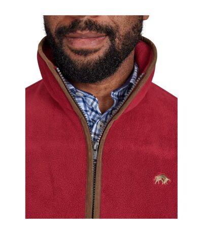 Mens Fleece Gilet Burgundy Raging Bull