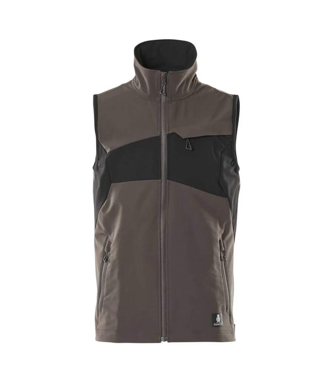 Mens Accelerate Two Tone 4 Way Stretch Lightweight Gilet Dark Anthracite Black Mascot-1