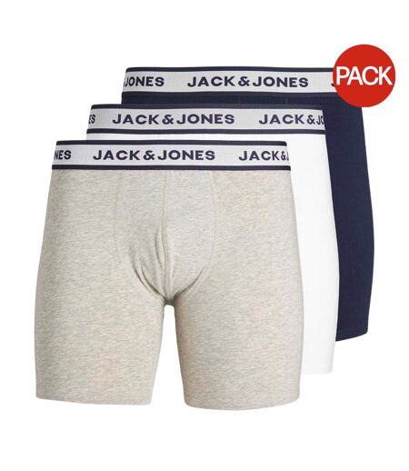 Pack Of 3  Mens Plus Boxer Briefs  Light Grey Melange Jack And Jones