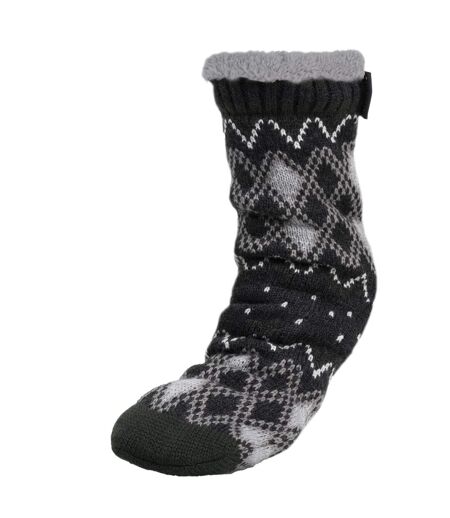 Isotoner Chaussettes d'intérieur homme maille fourrées - picots antidérapants
