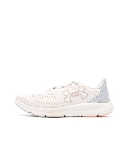 Chaussures de running blanches/bleu/rose femme under armour charged pursuit
