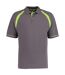 Oak Hill Polo À Manches Courtes Homme Gris Foncé Vert Citron Kustom Kit-1