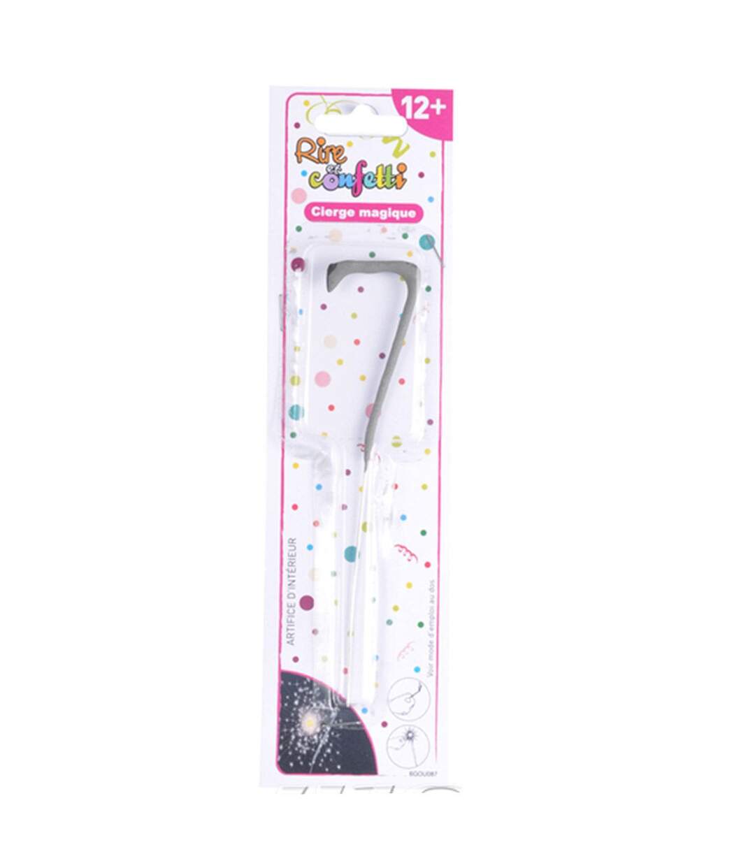 Cierge Magique Chiffre 7 15cm Argent-2
