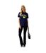 Womens/ladies Banana Cotton T-shirt Navy Biba-4