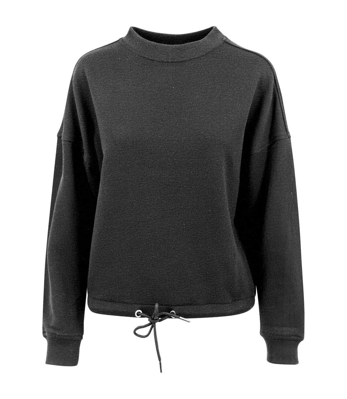 Build Your Brand Womens/Ladies Oversize Crew Neck Sweatshirt (Charcoal)