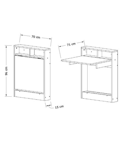 Table de cuisine pliante avec rangements Bracked