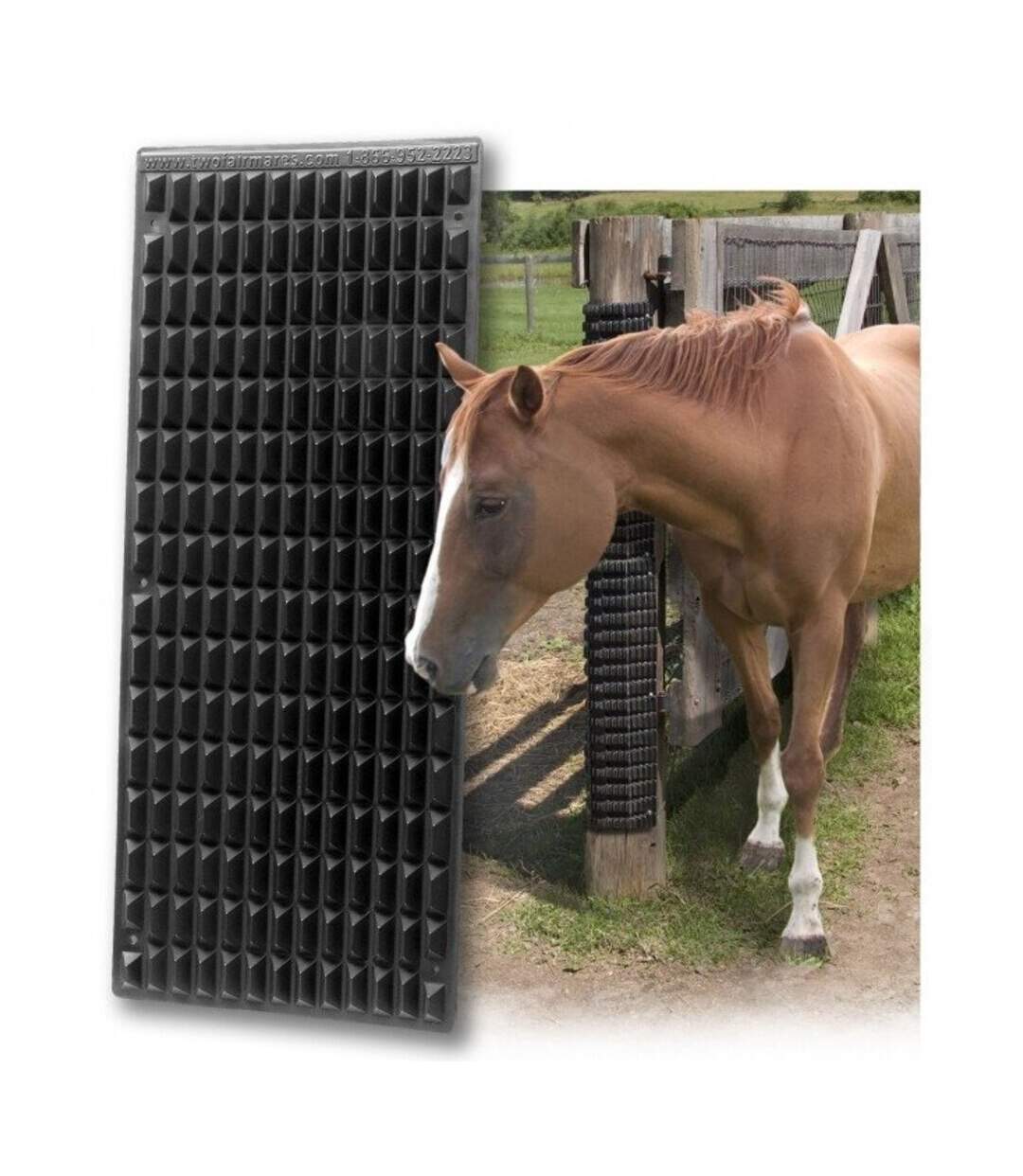 Equine scratcher 64cm x 28cm black Shires-3