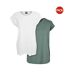 T-shirts Femme Blanc Vert Urban Classics-1