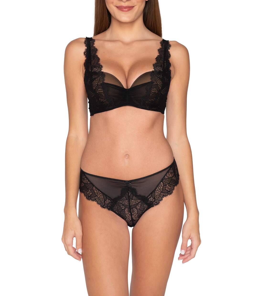 Soutien-gorge préformé Orchidea noir Luna Splendida-3