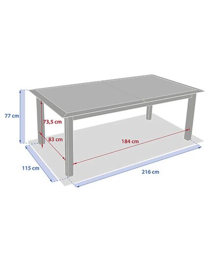 Table de jardin extensible en aluminium effet bois 12 places ALLURE - Grège et avoine