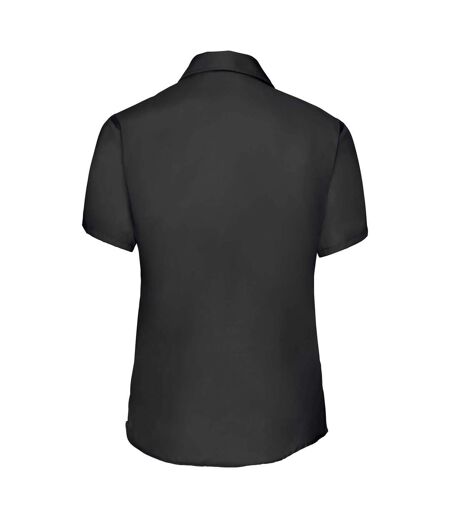 Russell Collection Ladies/Womens Short Sleeve Ultimate Non-Iron Shirt (Black) - UTBC1036
