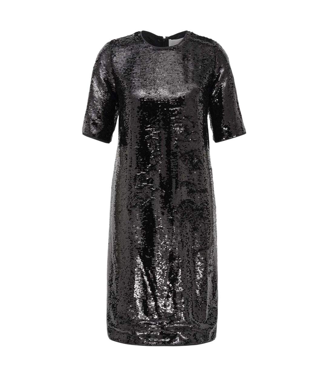 Womens/ladies Sequin Polyester Shift Dress Black Print Boss-2