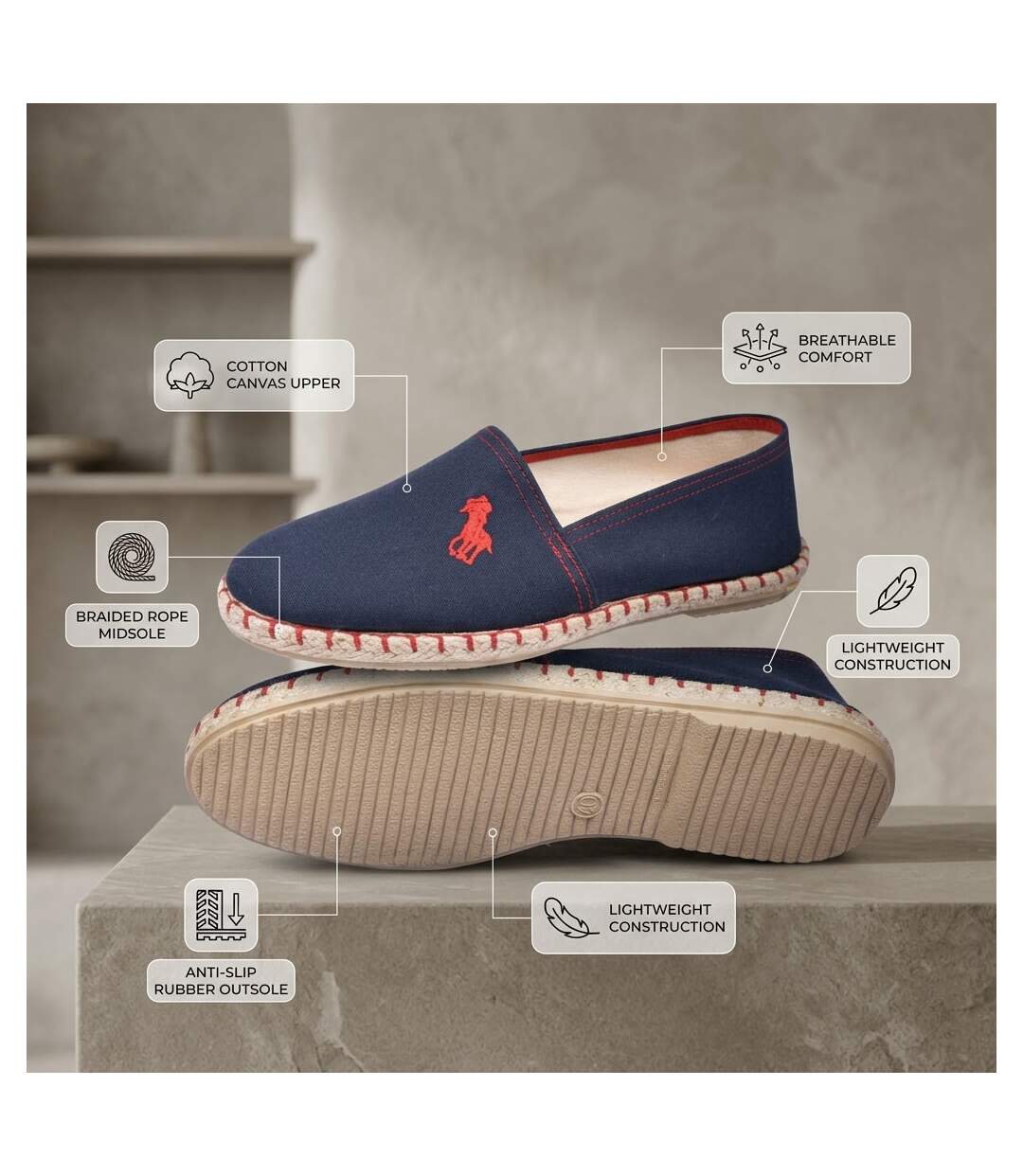 OZABI Espadrilles Homme Made in Espagne Toile Coton Été 39-45-4