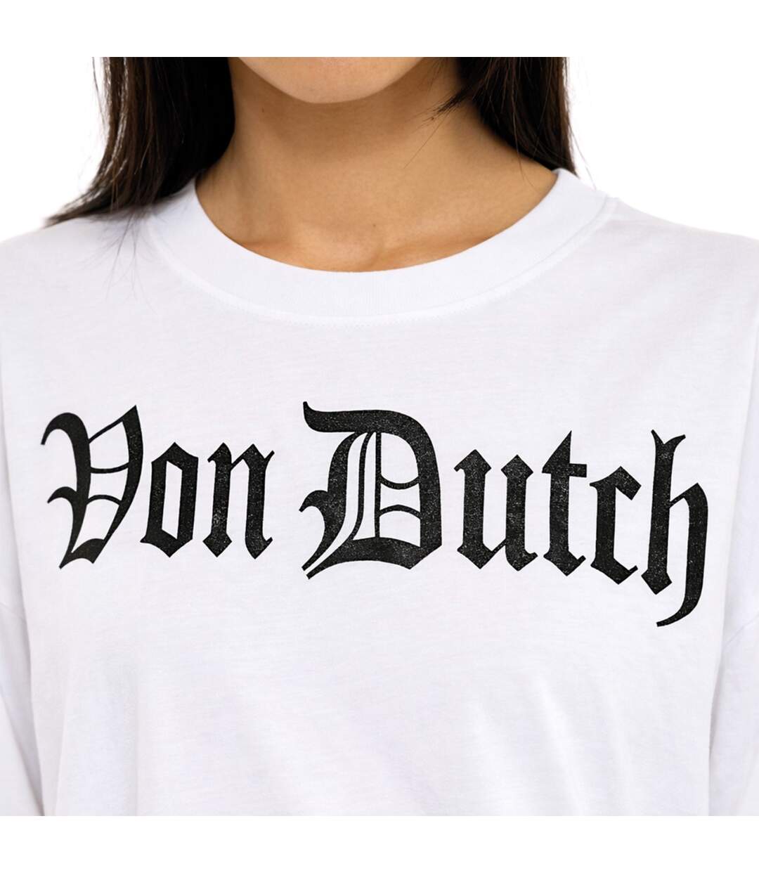 T-shirt femme oversize col rond print glitter devant et dos Vaness Vondutch-2