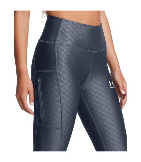 Womens/ladies Embossed Leggings Grey Under Armour