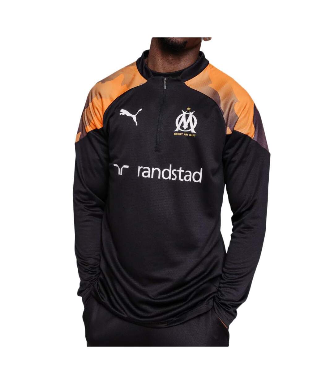 OM Sweat de Training Noir/Orange Homme Puma 2023/24 - L-1