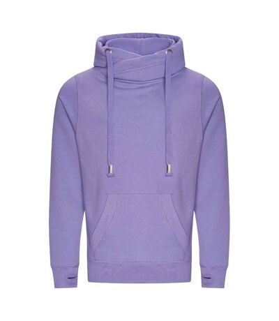 Hoods mens cross neck hoodie digital lavender AWDis