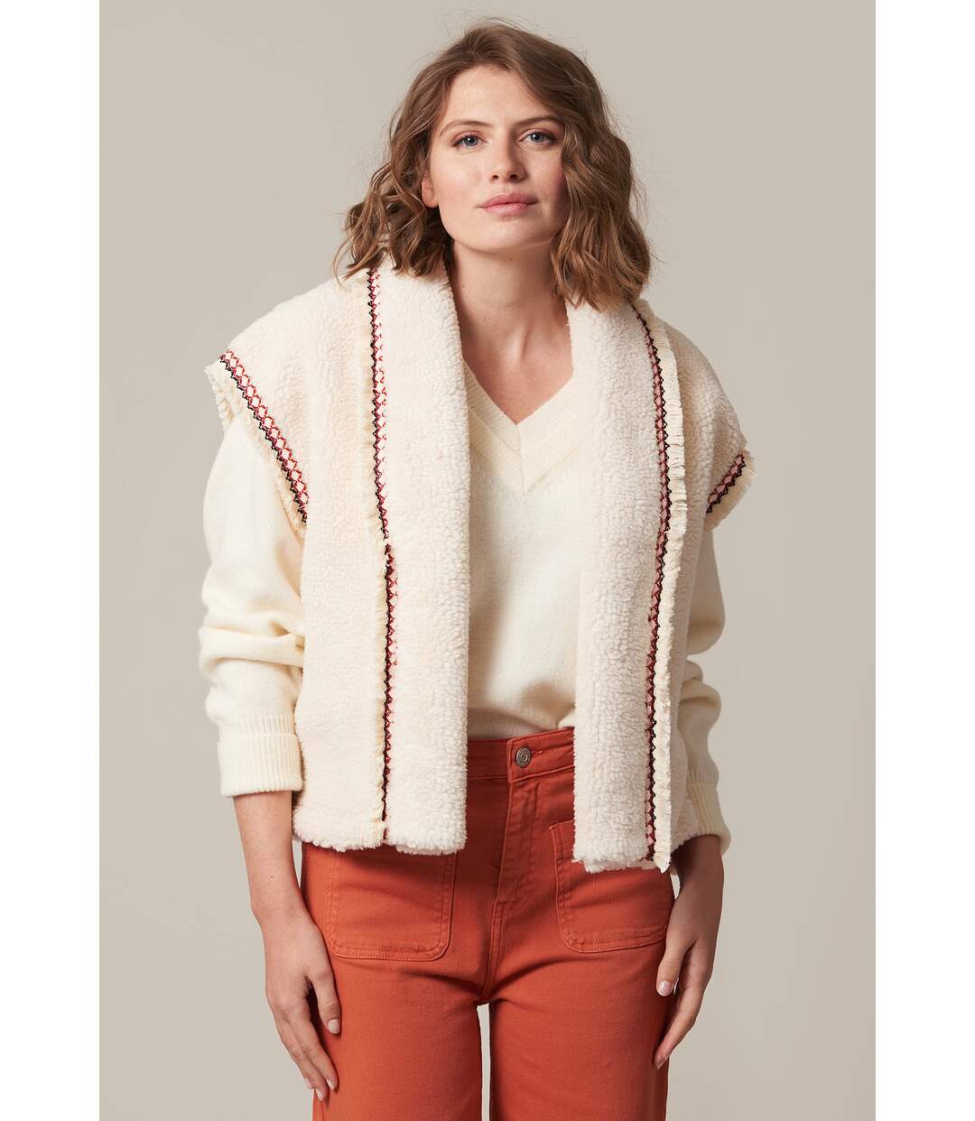 Veste sans manches en sherpa pour femme TINUIT