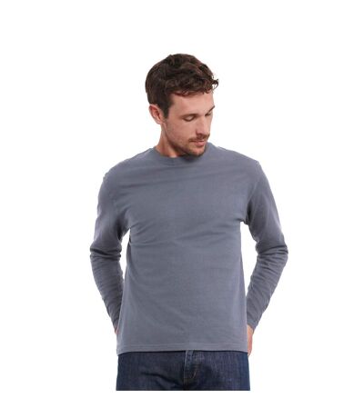 Mens Classic Long-sleeved T-shirt Convoy Grey Russell
