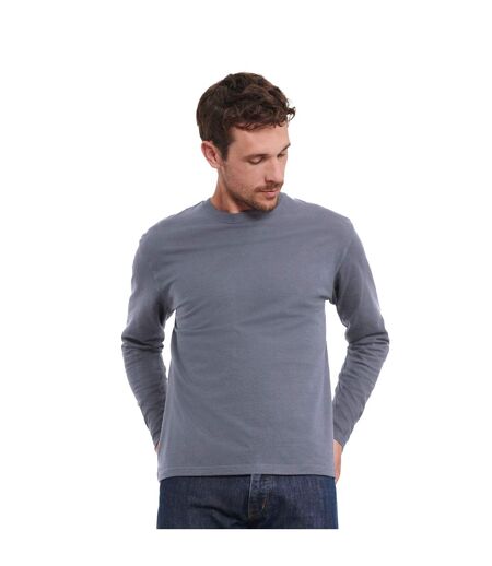 Mens Classic Long-sleeved T-shirt Convoy Grey Russell