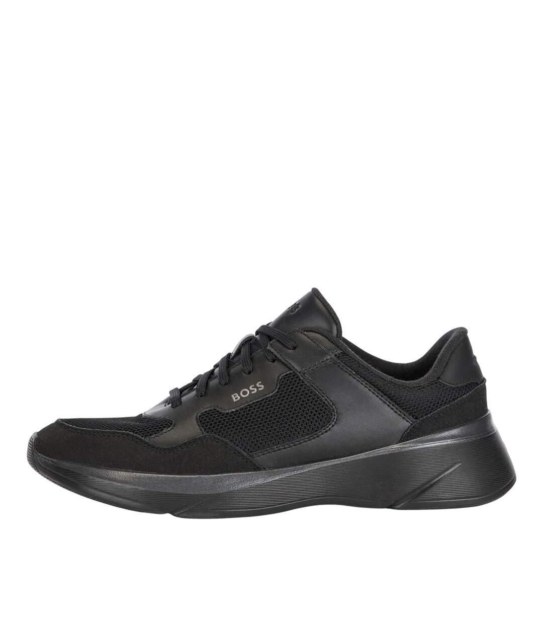 Mens Dean Leather Running Trainers Black Boss-2