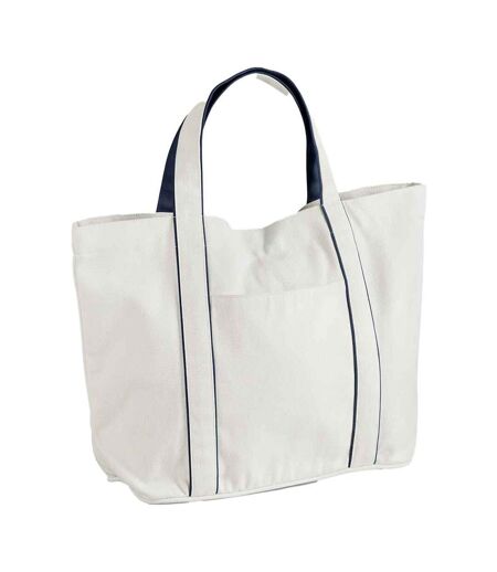 Courtside Tote Bag One Size Soft White French Navy Westford Mill
