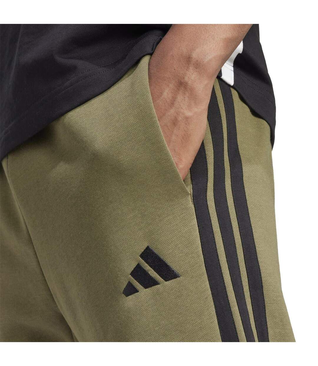 Mens Essentials Stripe Tapered Joggers Sandstone Adidas-3