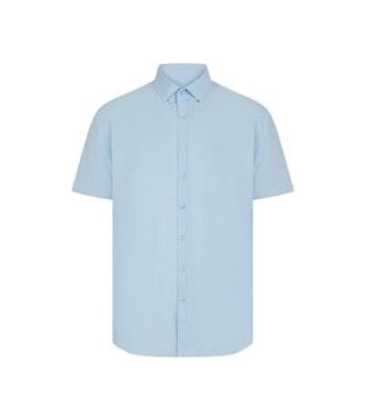 Mens Cotton Feel Coolplus Short-sleeved Shirt Blue Henbury