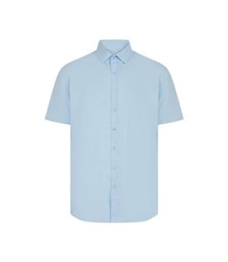 Mens Cotton Feel Coolplus Short-sleeved Shirt Blue Henbury