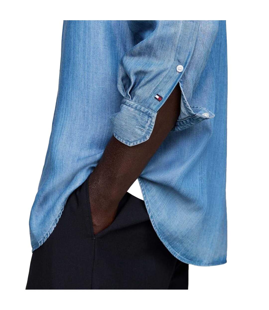 Mens Plain Slim Shirt Denim Tommy Hilfiger-3