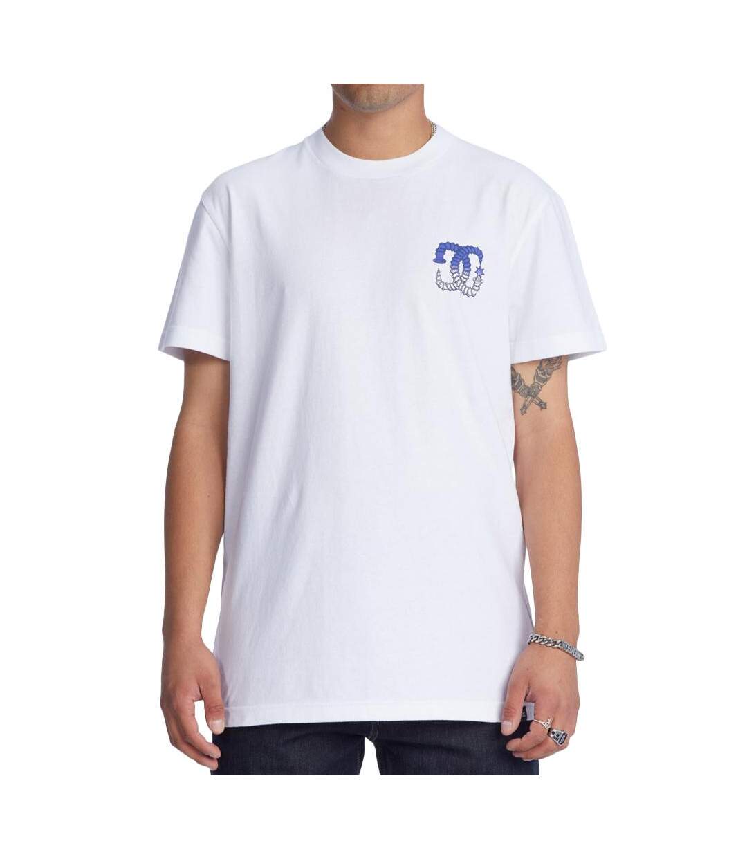 T-Shirt blanc homme dc shoes star screwed-1