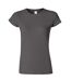 T-shirt À Manches Courtes Femmes Gris Foncé Gildan-1