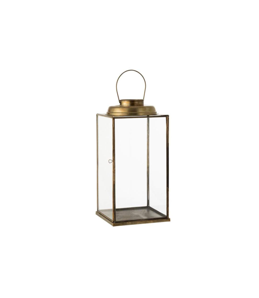 Lanterne Carrée en Métal Antique 48cm Bronze-1