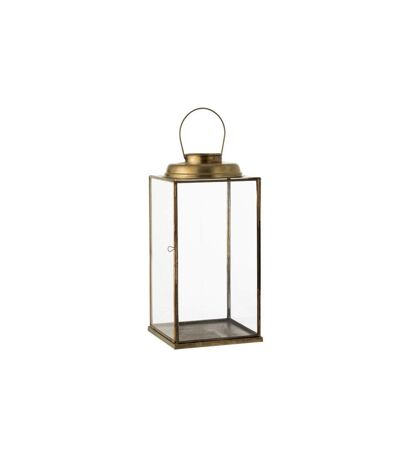 Lanterne Carrée en Métal Antique 48cm Bronze