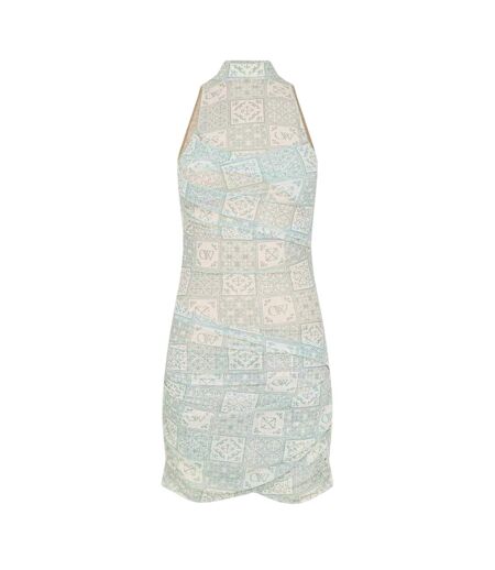 Robe À Bretelles Femme Bleu Blanc Off White