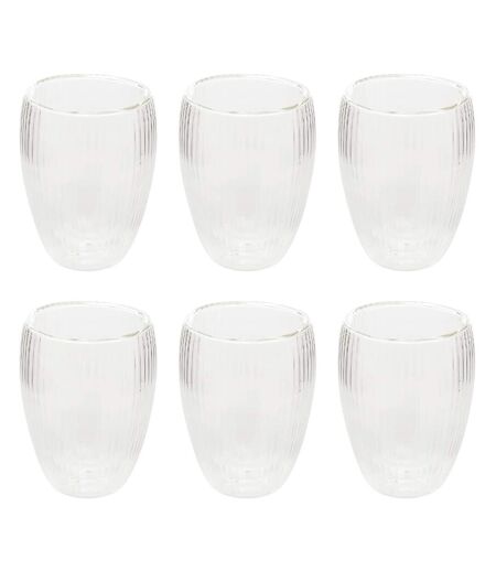 Lot de 6 Mugs Striés Cléa 28cl Transparent