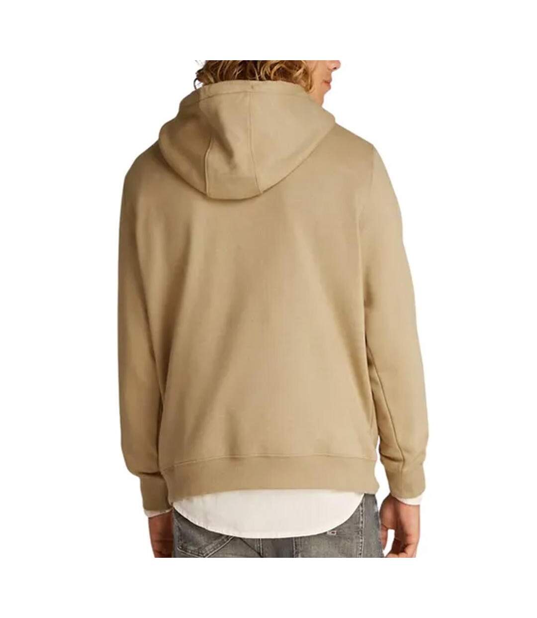 Sweat à capuche beige foncé homme tommy hilfiger flag hoodi - l-2