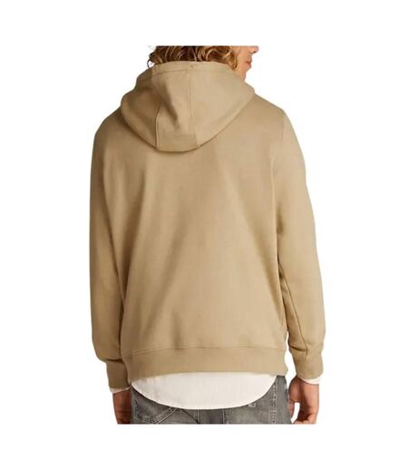 Sweat à capuche beige foncé homme tommy hilfiger flag hoodi - l