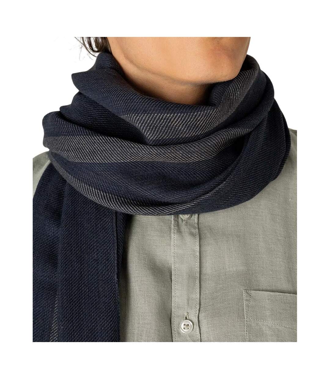 Unisex Adult Striped Twill Scarf One Size Marine Spasso-3