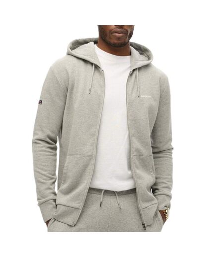 Sweat zippé gris homme superdry plain hood