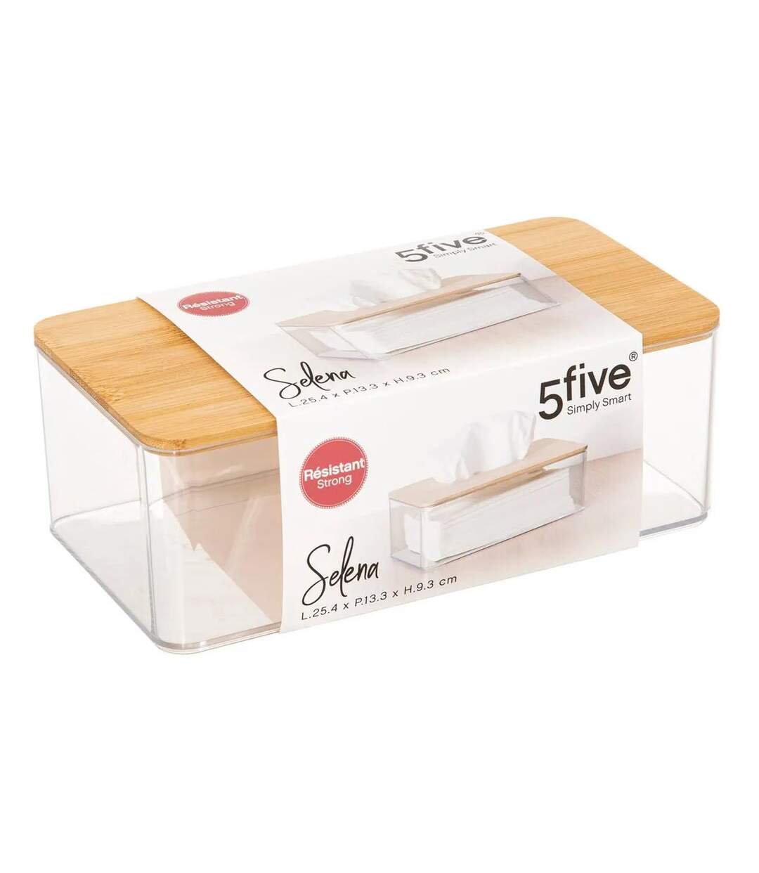Boîte à Mouchoirs Déco Selena 25cm Transparent-2